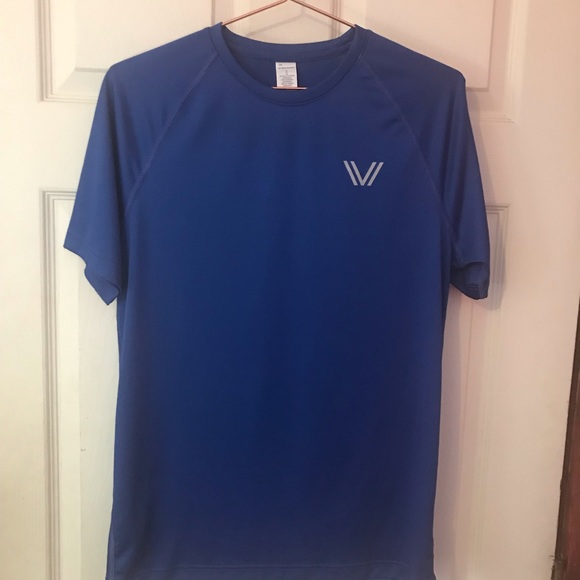 Peak Velocity Blue Short Sleeve Workout Shirt Mens Small S - Picture 1 of 12